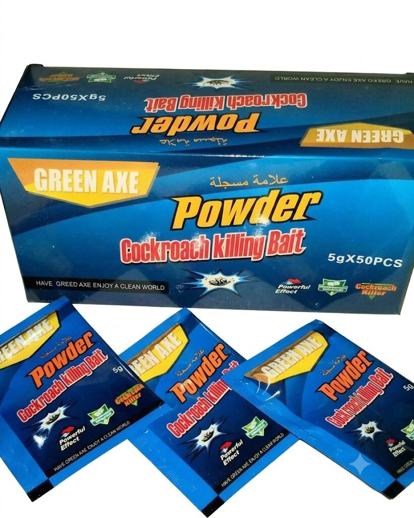Poudre Appât Anti-Cafards et Blattes – (Boîte de 50 Sachets x 5g)