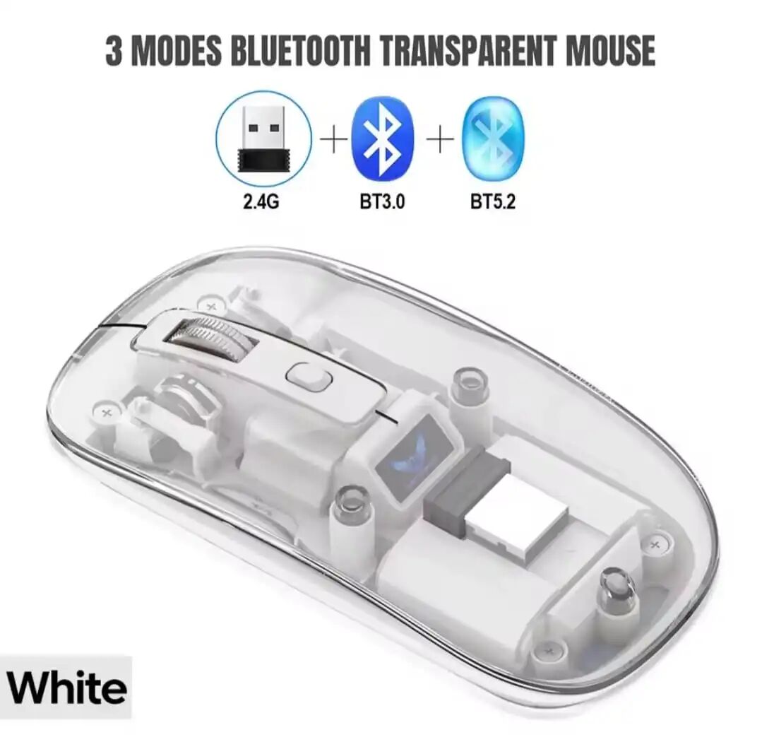 Souris Sans Fil Transparente 2.4g Pour Ordinateur Portable Souris Bluetooth Pour Tablette Ipad