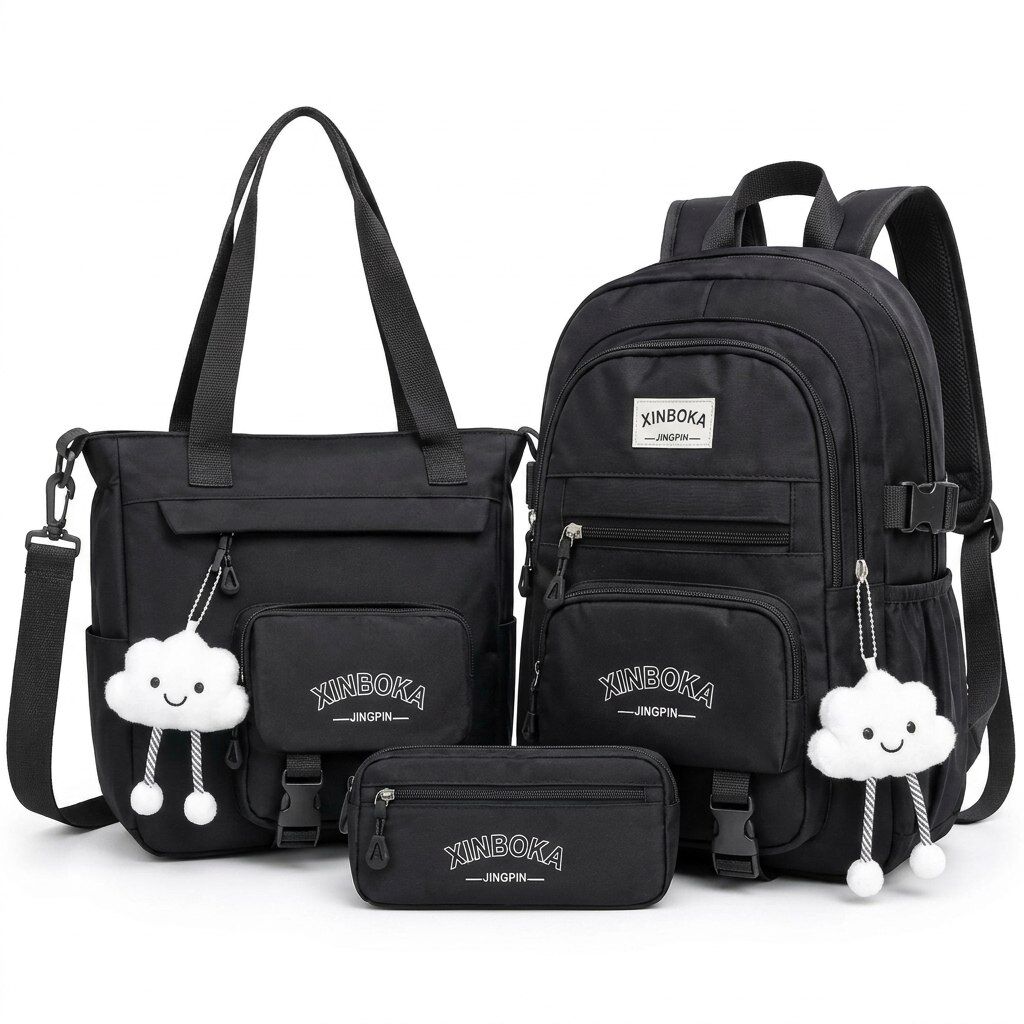 Ensemble 3 Pièces Sac À Dos, Sac À Main Bandoulière Et Trousse