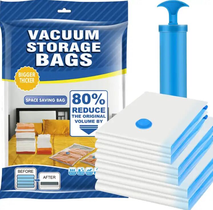 Sacs De Rangement Sous Vide – Pack De 5 Avec Pompe Incluse thumbnail 1