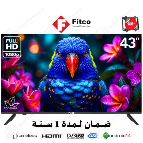 Fitco 43 Full Hd Smart Tv Hdmi/usb, Dvb-t2/s2, Design Frameless + Support Gratuit