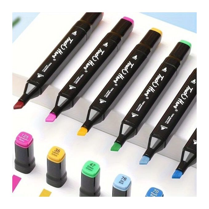 Lot De 80 Couleurs Marqueurs Avec Pochette De Transport Pour Dessiner, Peindre