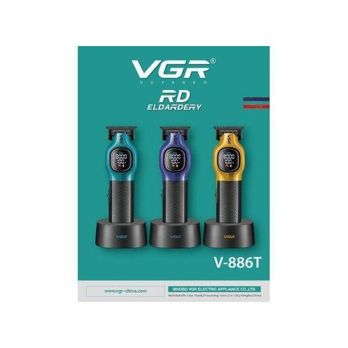 Vgr Tondeuse À Cheveux Professionnelle V-886c, Batterie Li-ion 3200 Mah Avec 200 Min Dautonomie, Lames Revêtues De Céramique Et Dlc, 6 Peignes De Guidage En Métal, Mode Turbo, Écran Led, Tondeuse Multi-coupes