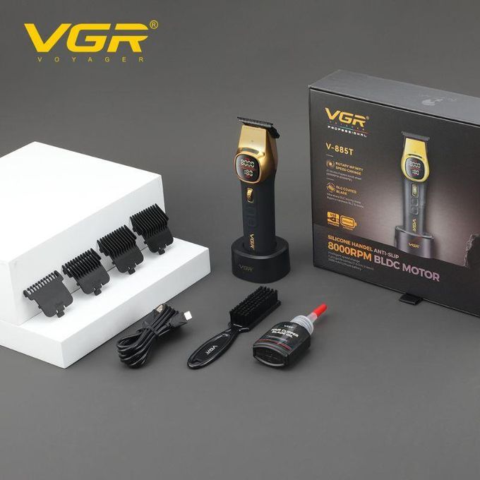 Vgr Tondeuse À Cheveux Professionnelle V-886c, Batterie Li-ion 3200 Mah Avec 200 Min Dautonomie, Lames Revêtues De Céramique Et Dlc, 6 Peignes De Guidage En Métal, Mode Turbo, Écran Led, Tondeuse Multi-coupes thumbnail 4