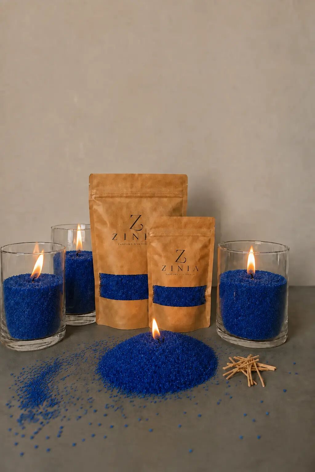 Bougie Perlée Colorée - Cire Sable - Mèches Incluses