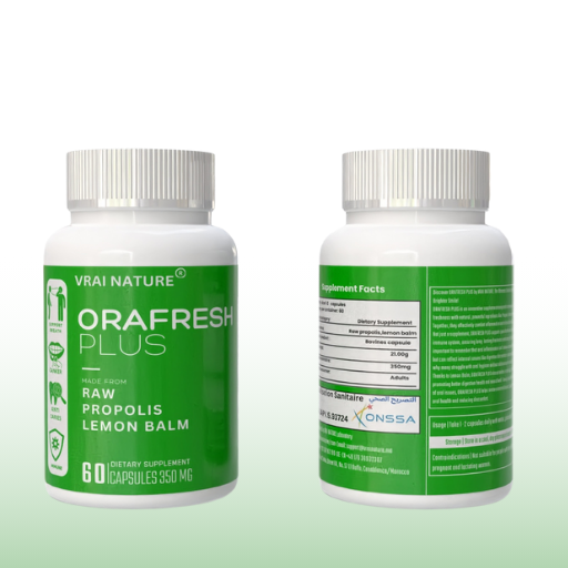 ORAFRESH PLUS – 60 Gélules de 350 mg – Réduit l’Inflammation Gingivale, Combat la Mauvaise Haleine et Soutient la Santé Buccale