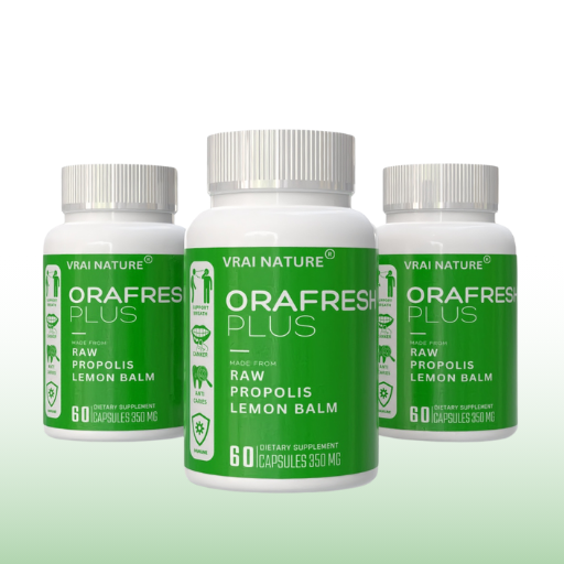 ORAFRESH PLUS – 60 Gélules de 350 mg – Réduit l’Inflammation Gingivale, Combat la Mauvaise Haleine et Soutient la Santé Buccale