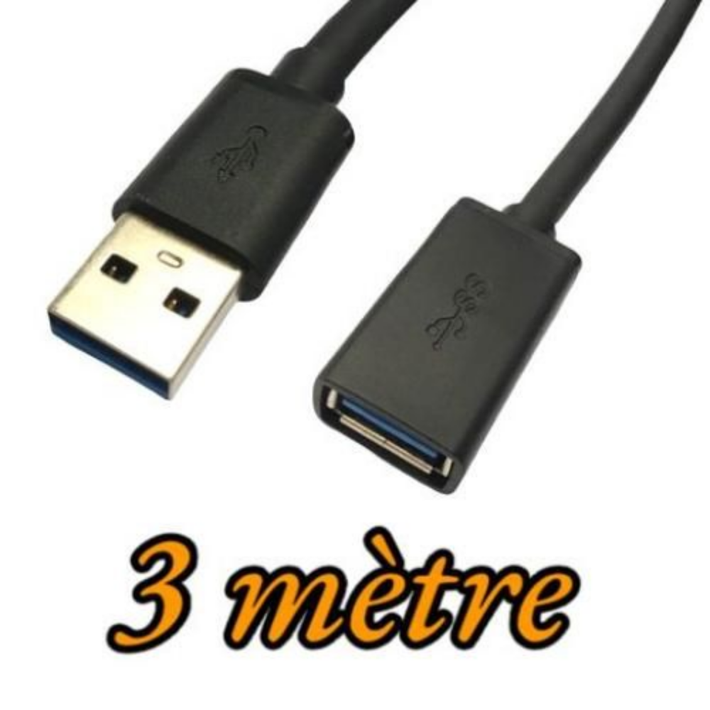 Câble D'extension Usb 3.0 3m, Ligne De Transmission De Données