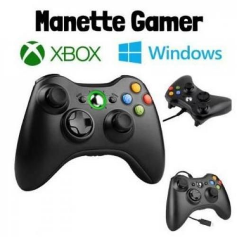 Manette de Jeu pour Xbox 360 et PC Jeux Windows avec Vibration