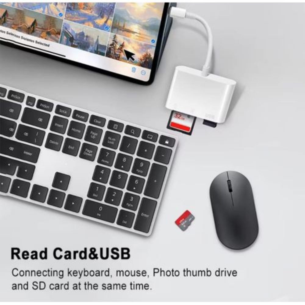 Lecteur de carte mémoire 3 en 1 USB SD TF pour iPhone