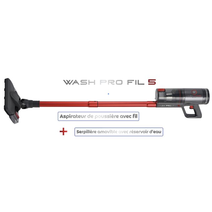 Aspirateur Wash Pro Fil 5 – Aspirateur avec Fil & Serpillère à Réservoir d'Eau – Nettoyage Complet 2-en-1