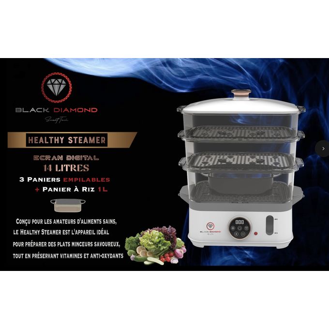 DIGITAL HEALTHY STEAMER 14L: Cuiseur Vapeur XXL Sans BPA