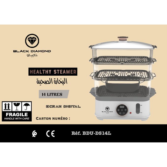 DIGITAL HEALTHY STEAMER 14L: Cuiseur Vapeur XXL Sans BPA thumbnail 5