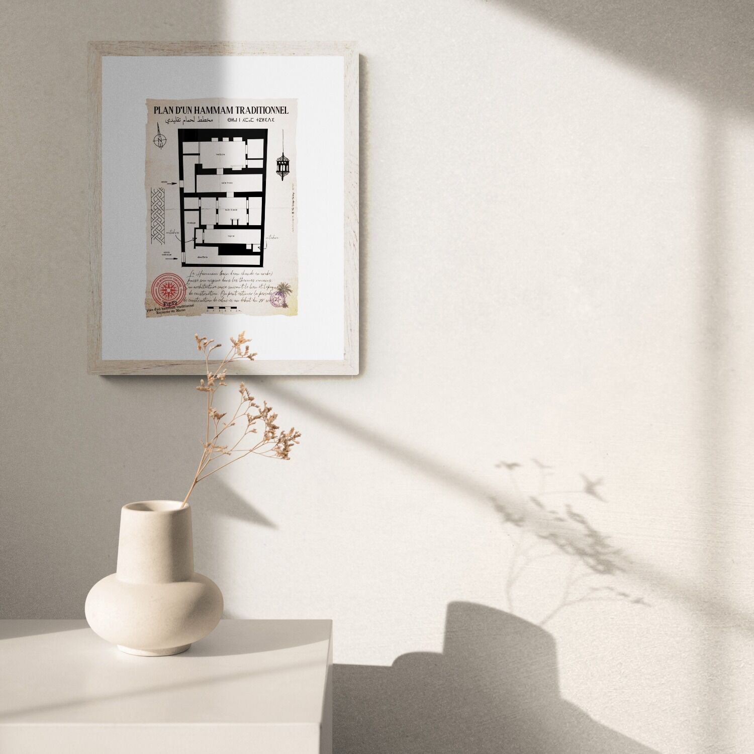 Affiche du plan d'un Hammam traditionnel (2)