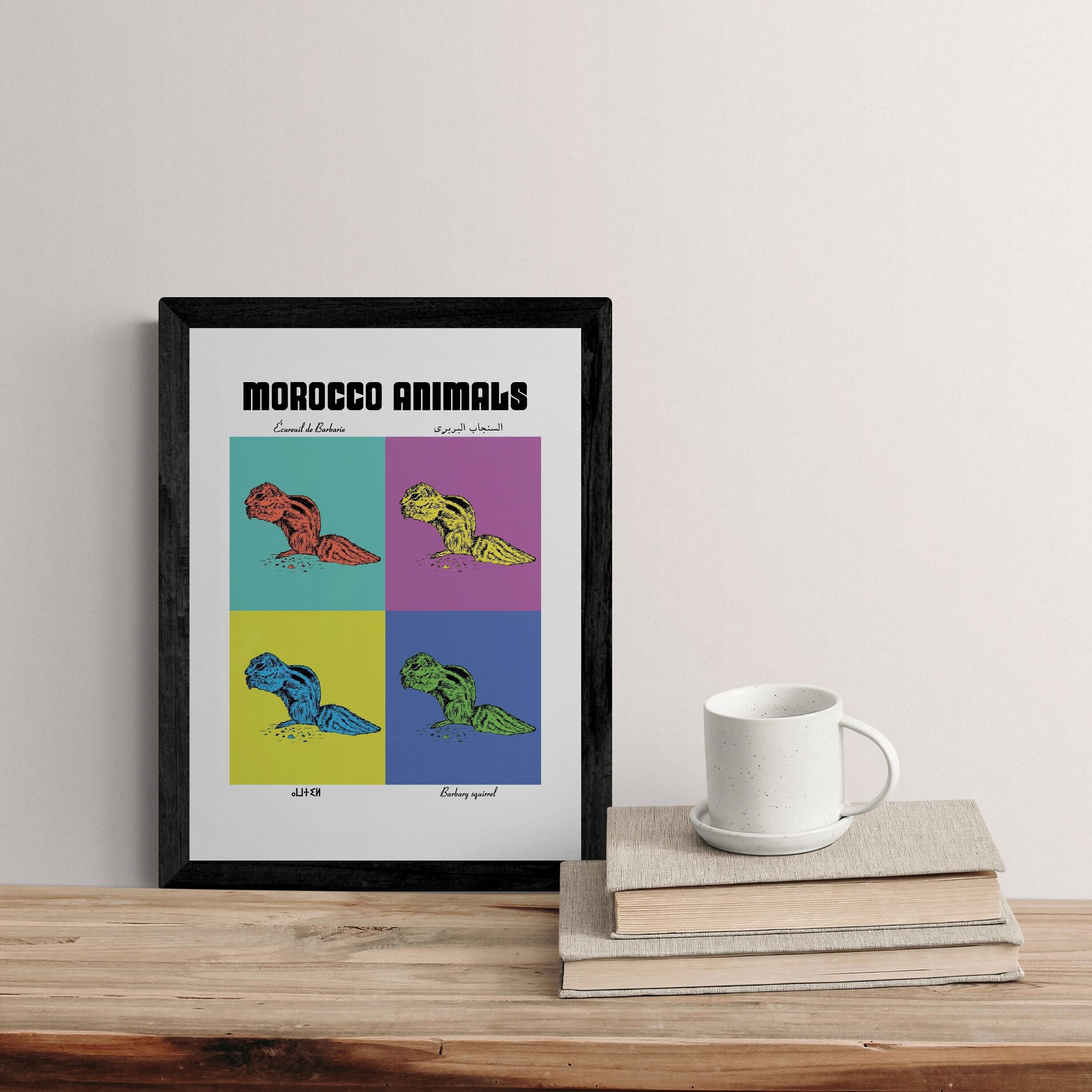 Affiche de la planche zoologique ECUREUIL de BARBARIE version POP thumbnail 1