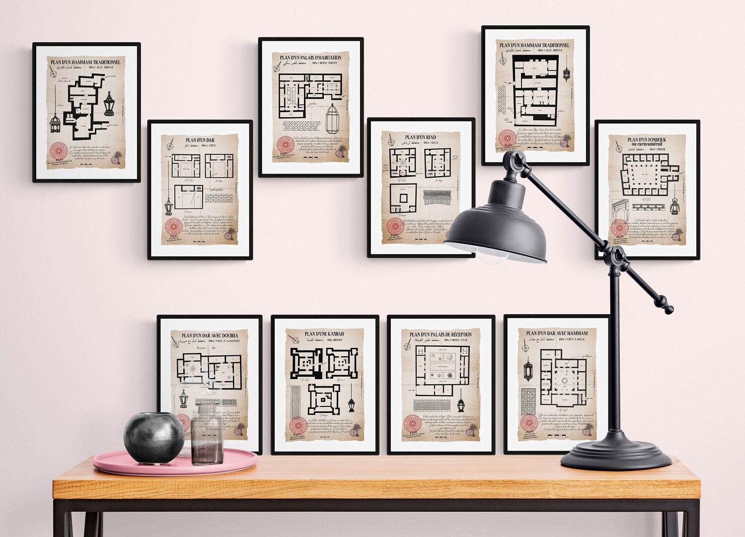 Collection intégrale des 10 affiches des plans architecture du Maroc en format A4 thumbnail 3