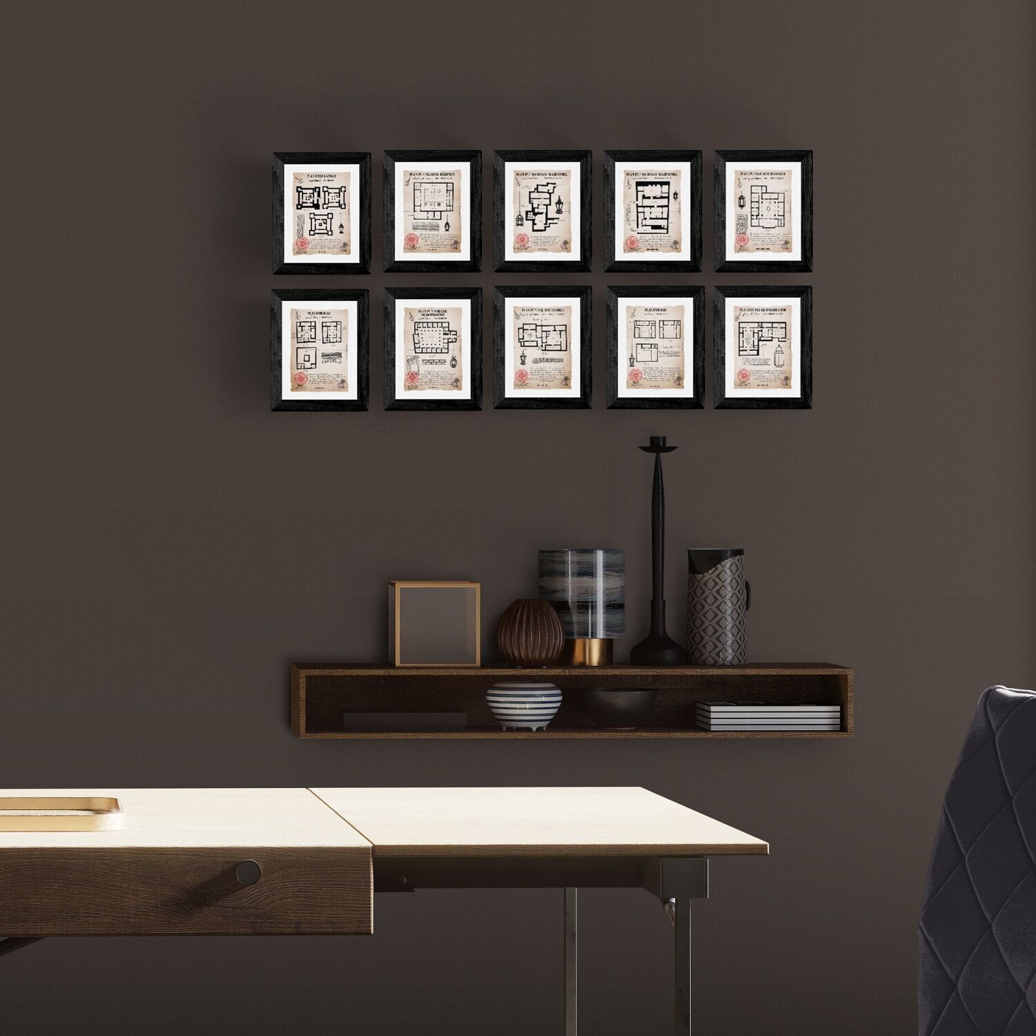 Lot de 10 cartes postales des plans architecture du Maroc