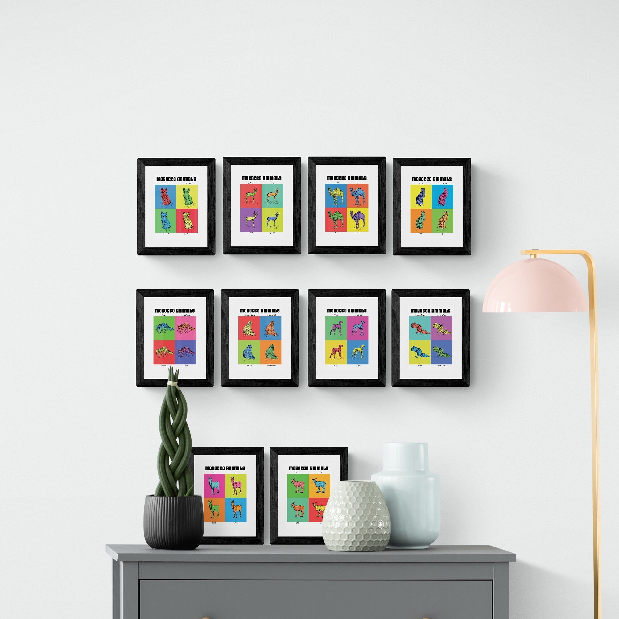 Lot de 10 cartes postales des planches zoologiques version POP thumbnail 2