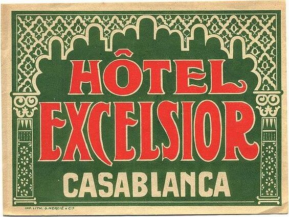 Affiche publicitaire vintage "Hôtel Excelsior Casablanca" - reproduction