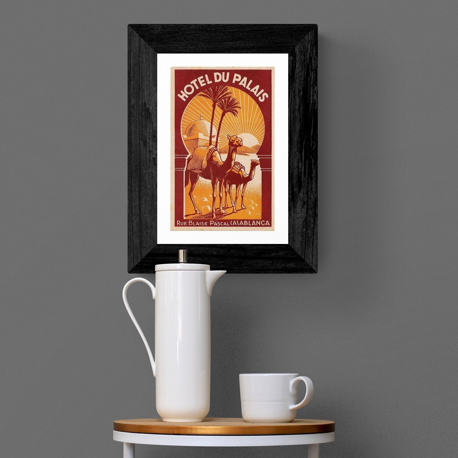 Affiche publicitaire vintage "Hôtel du Palais Casablanca" - reproduction