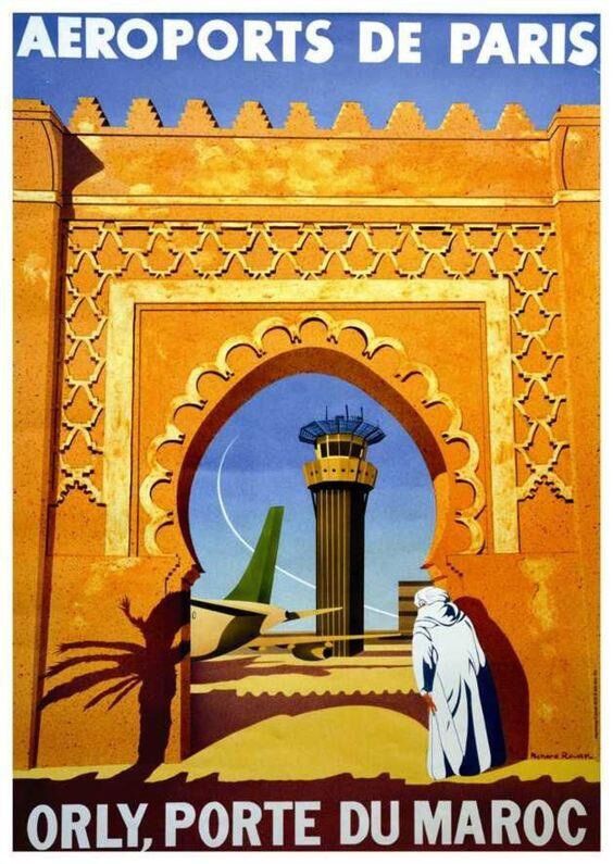 Affiche publicitaire vintage "Orly porte du Maroc" - reproduction