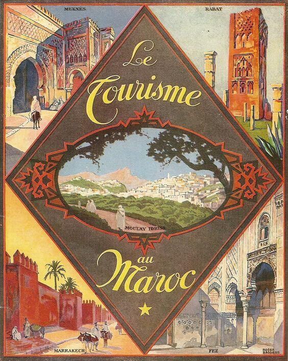 Affiche publicitaire vintage "Le tourisme au Maroc" - reproduction