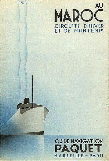 Affiche publicitaire vintage "Navigation Paquet" - reproduction