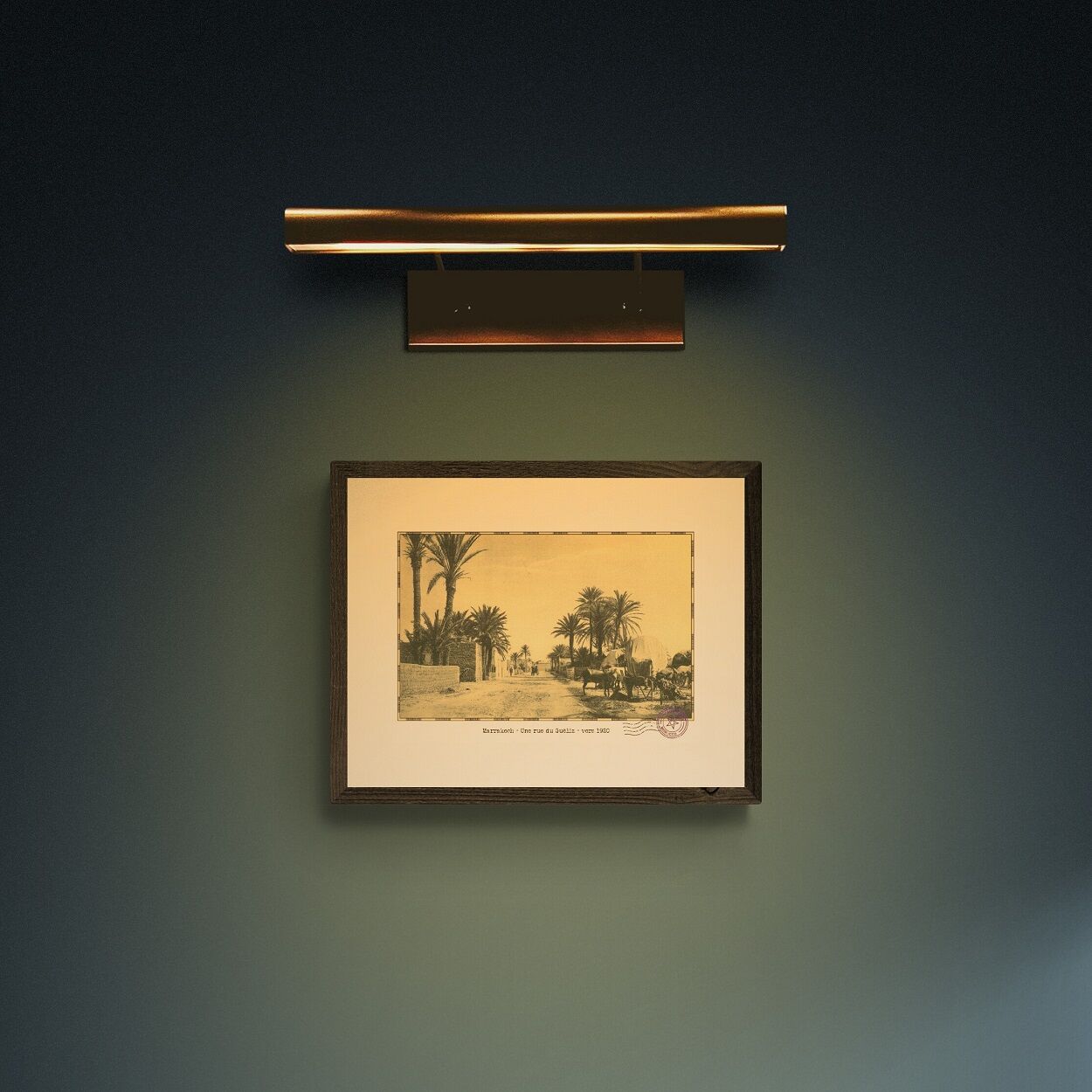 Affiche d'une vue ancienne de Marrakech - Une rue du Guéliz - vers 1920 - reproduction