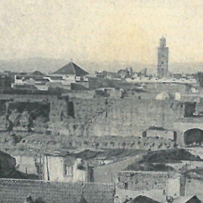 Affiche d'une vue ancienne de Marrakech - Place Jemaa el Fna - vers 1920 - reproduction thumbnail 4