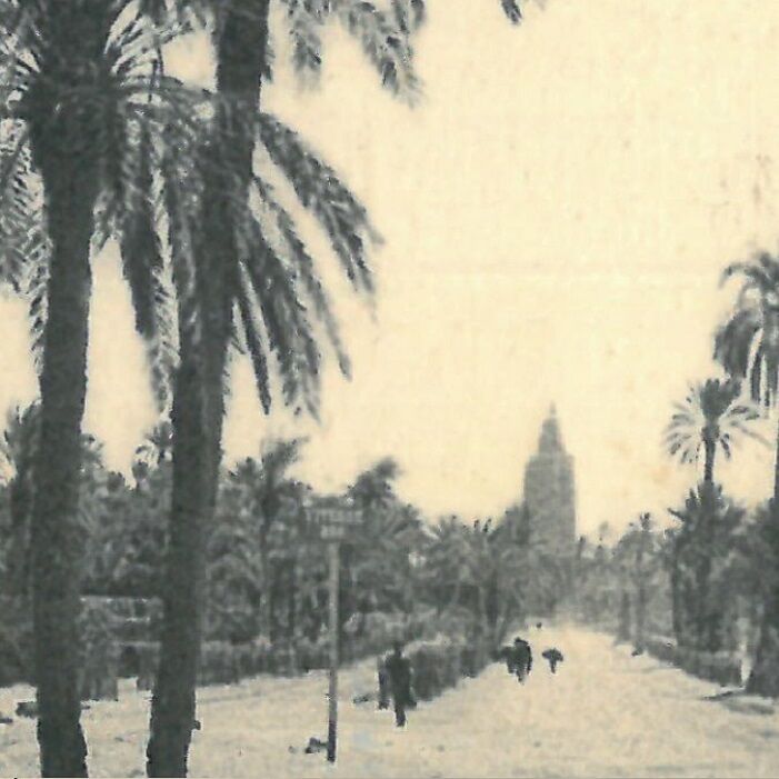 Affiche d'une vue ancienne de Marrakech - Avenue de la Koutoubia 1932 - reproduction thumbnail 3