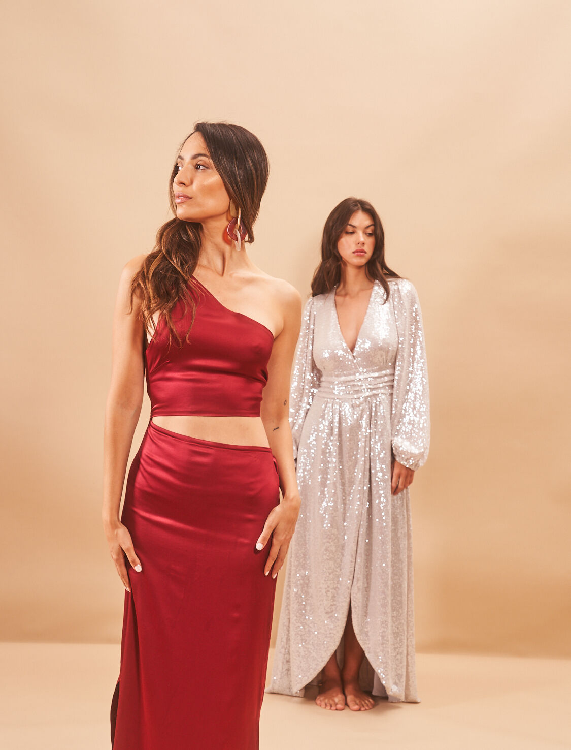 Robe Iris Satin Wine