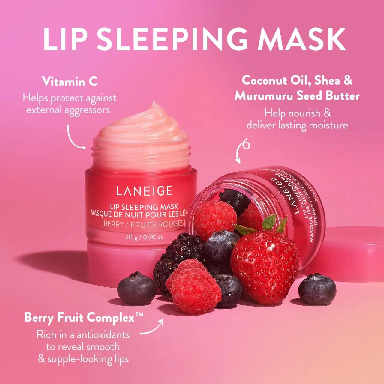 LANEIGE MASQUE DE NUIT POUR LÈVRES BERRY 20 G thumbnail 4