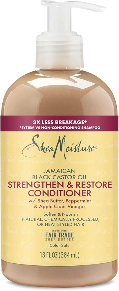 Shea Moisture Conditionneur Fortifiant et Réparateur, Huile de Ricin Jamaïcaine - 384 ml