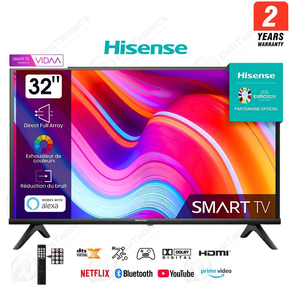 32 Smart Tv HD Système Vidaa Série A4K, Durant 2 Ans Garantie, 32A4K