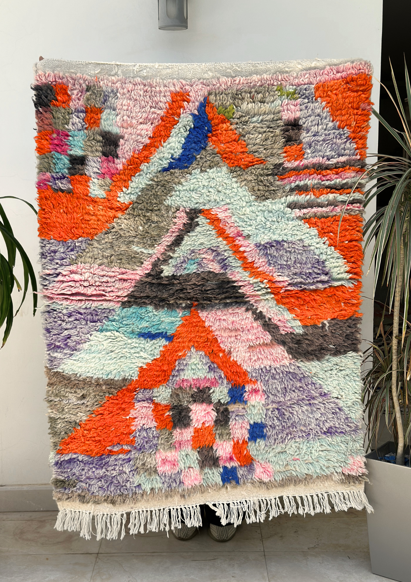 Tapis berbère Azilal coloré 100% laine de mouton 104cm/142cm