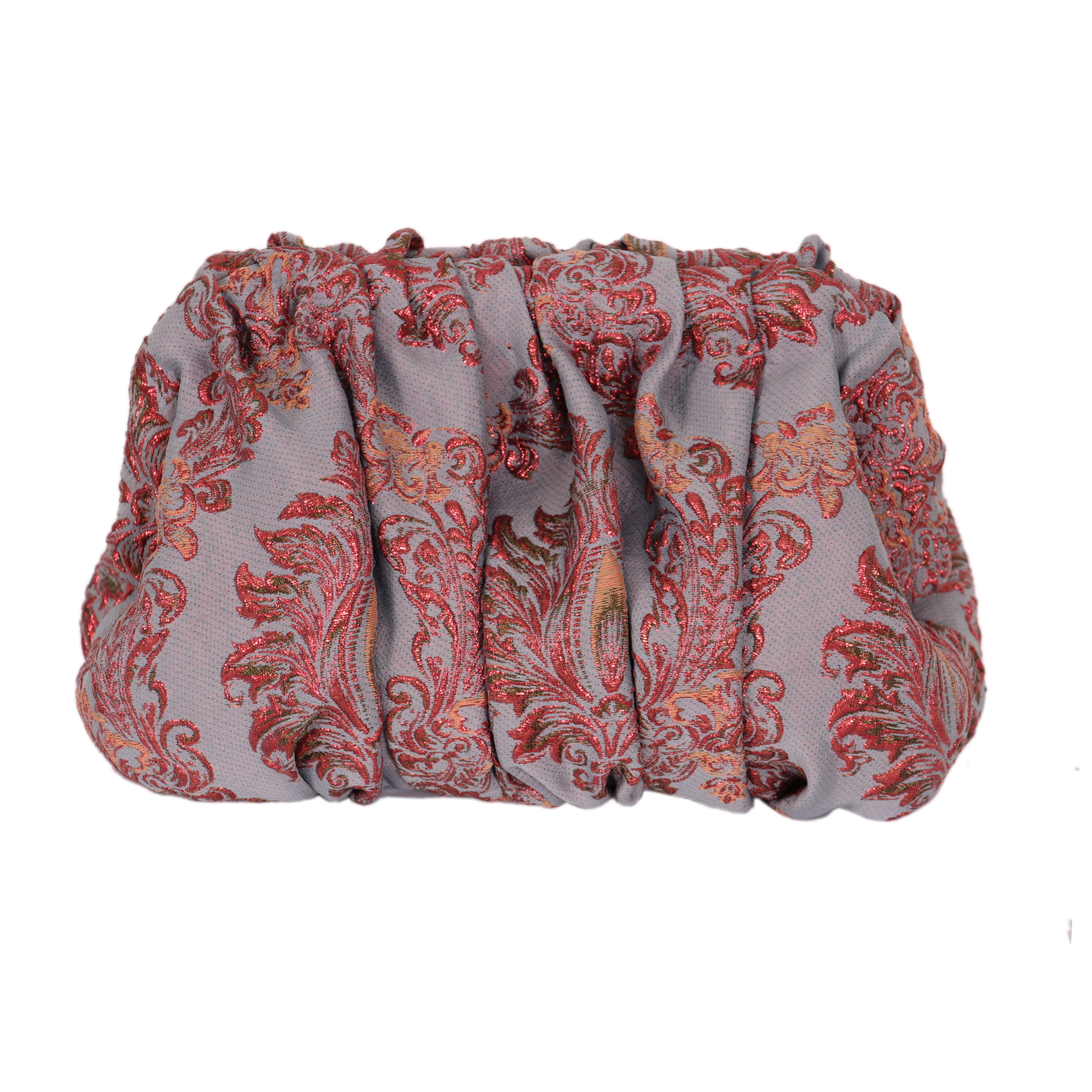 Sac en brocart gris et rose