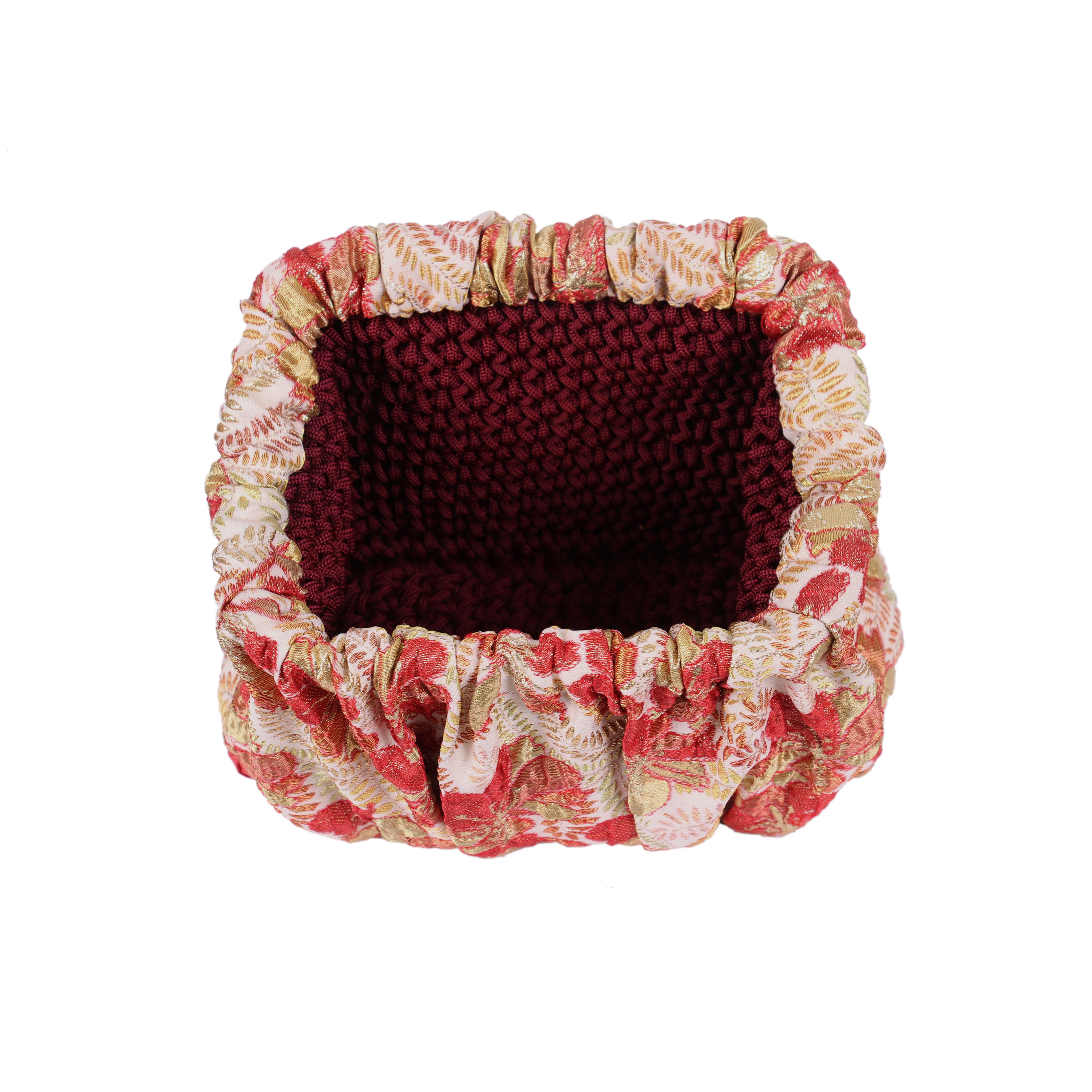 Sac Brocart Rose A Fleurs