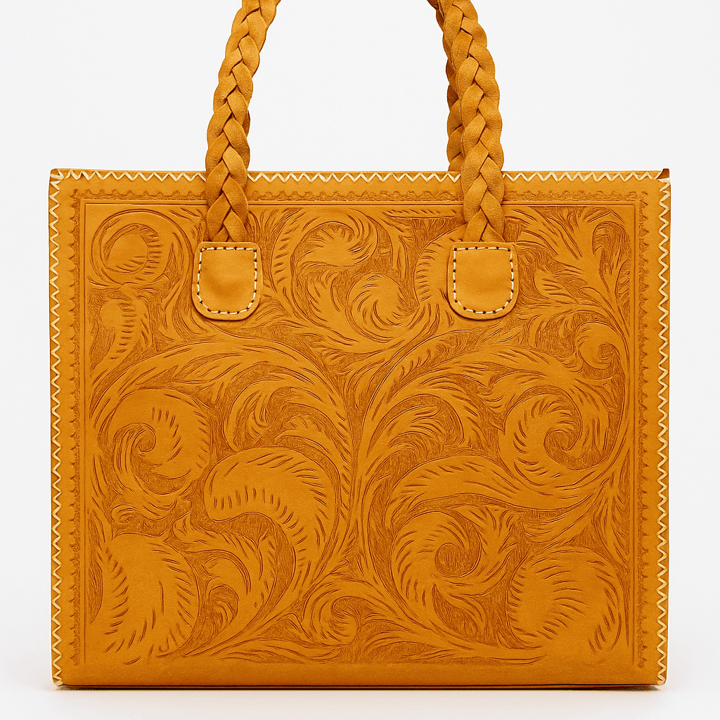 Sac fourre-tout en cuir fabriqué à la main - Conception artisanale marocaine