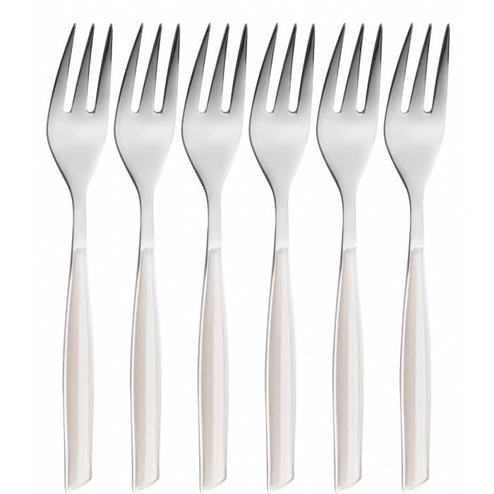 Glamour 6 Pcs Fourchettes à Gâteau Ivoire