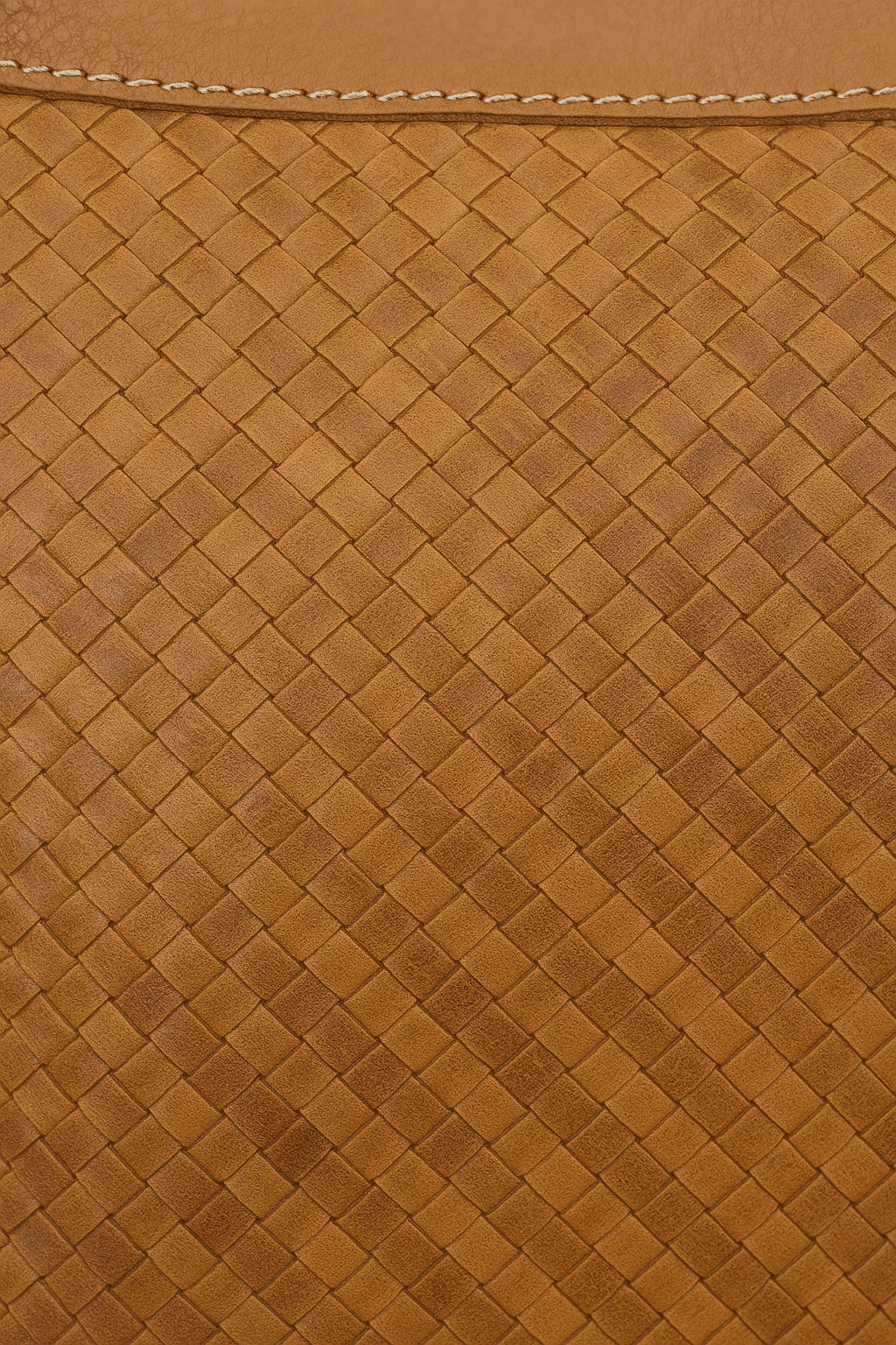 Sac fourre-tout en cuir Tan fait à la main - Design tissé