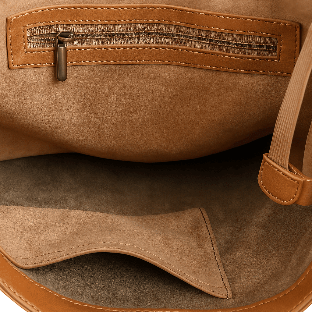 Sac Fourre-tout En Cuir Avec Poignée Circulaire