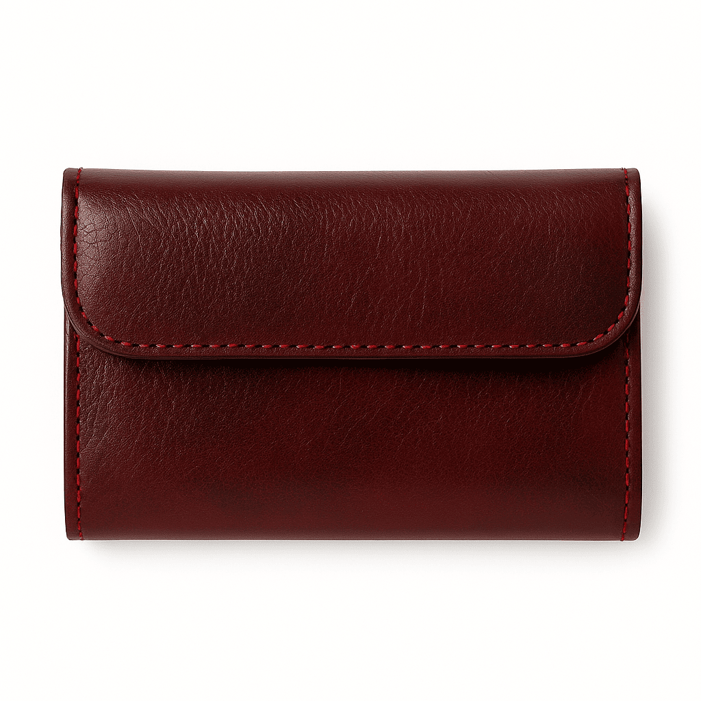 Portefeuille en cuir marocain bordeaux foncé – Sac à main en cuir pour femme