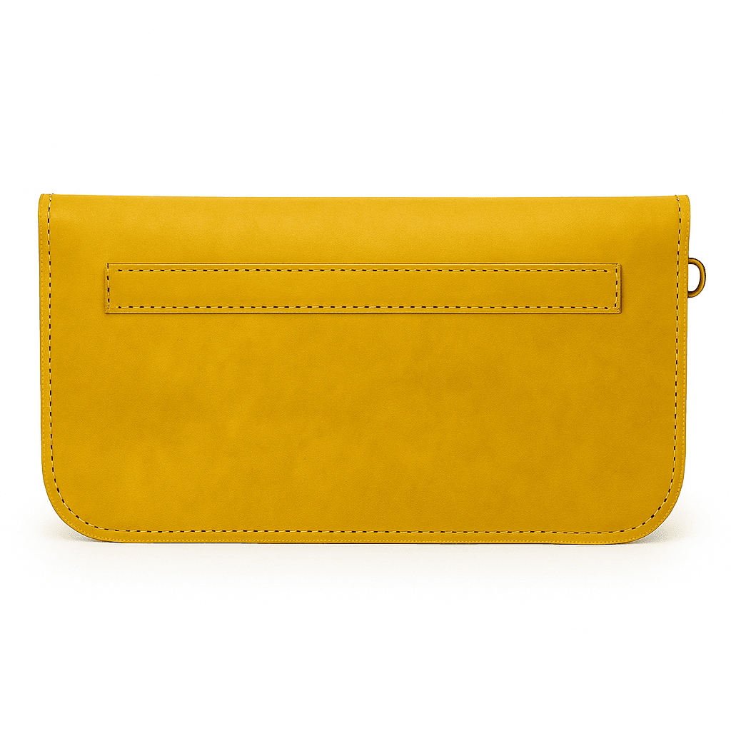Sac À Bandoulière En Cuir Moutarde – Pochette Marocaine Fabriquée À La Main