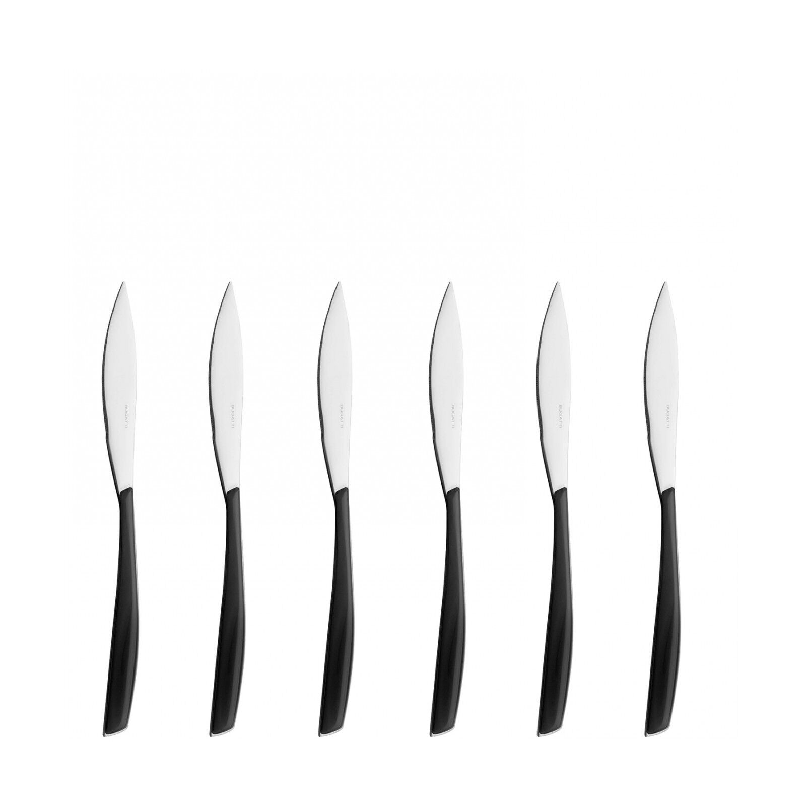 Glamour 6 Pcs Couteaux Steak Noir Fume