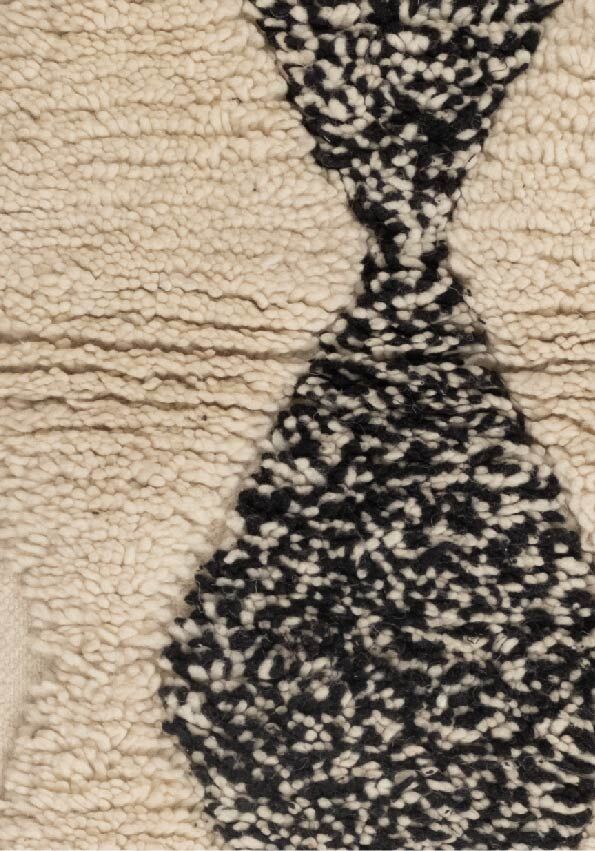 Tapis marocain Beni Ourain noir et blanc