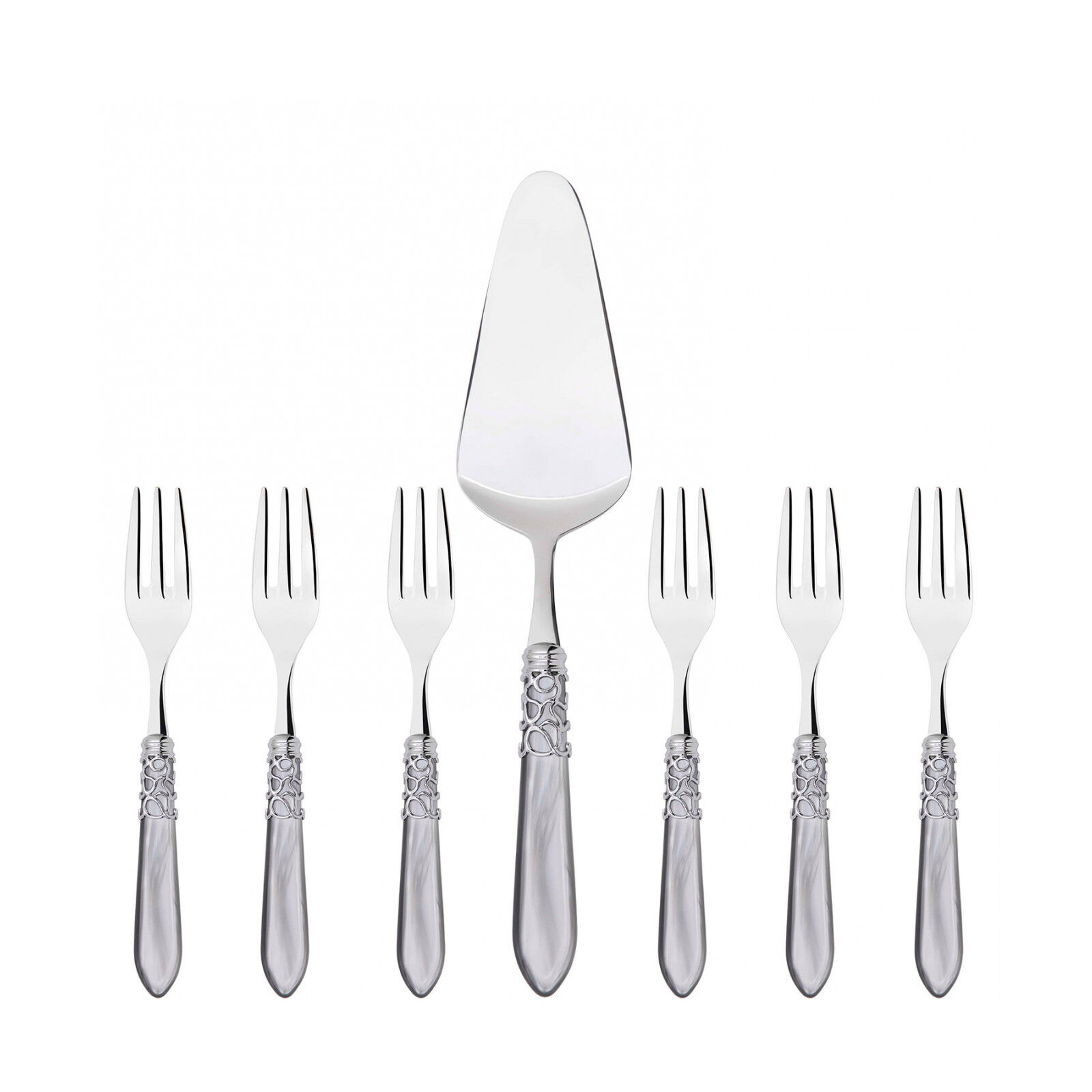 MELODIA SET 7 PCS À GÂTEAU EN GRIS BOITE CADEAU