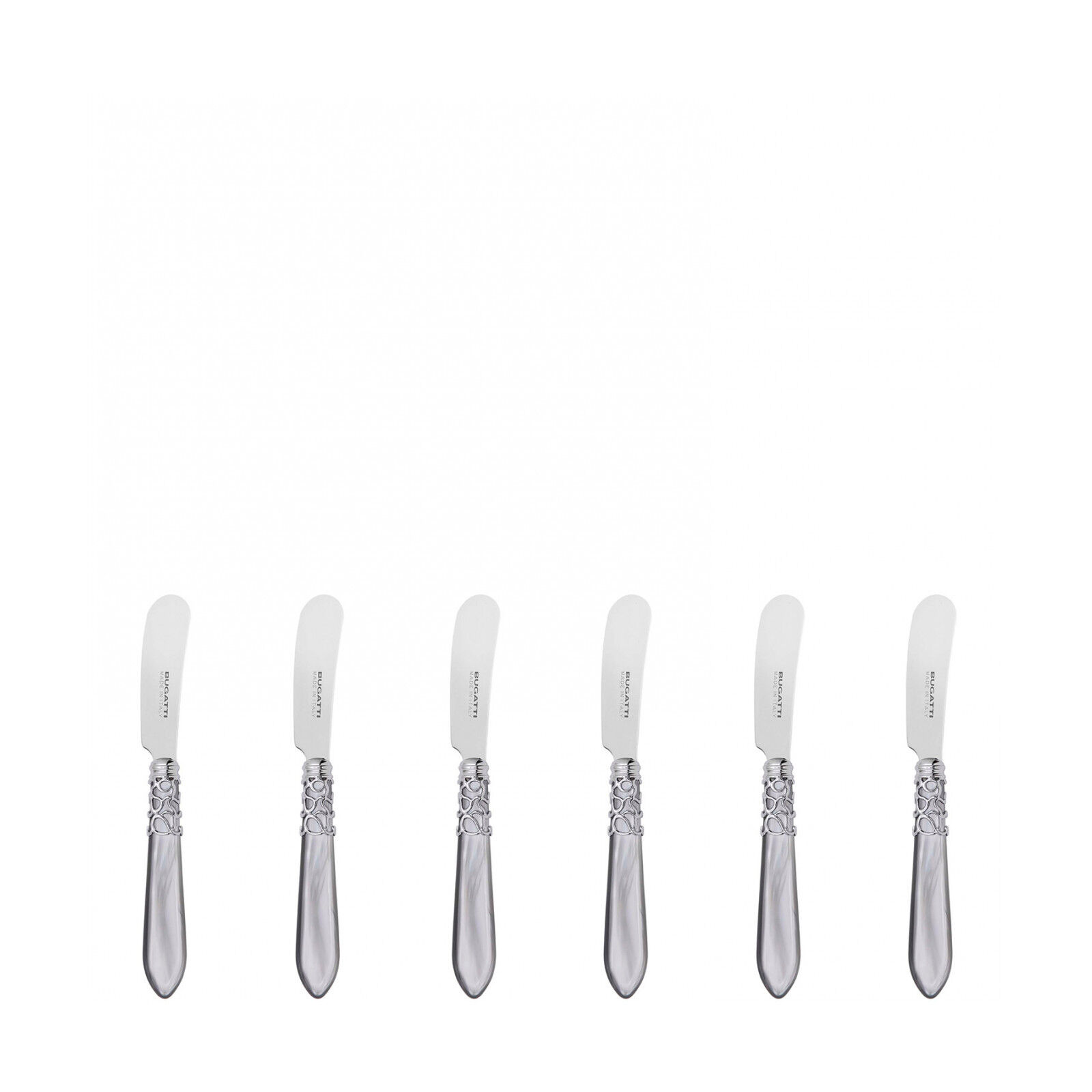 MELODIA 6 PCS COUTEAUX À TARTINER GRIS EN BOITE CADEAU