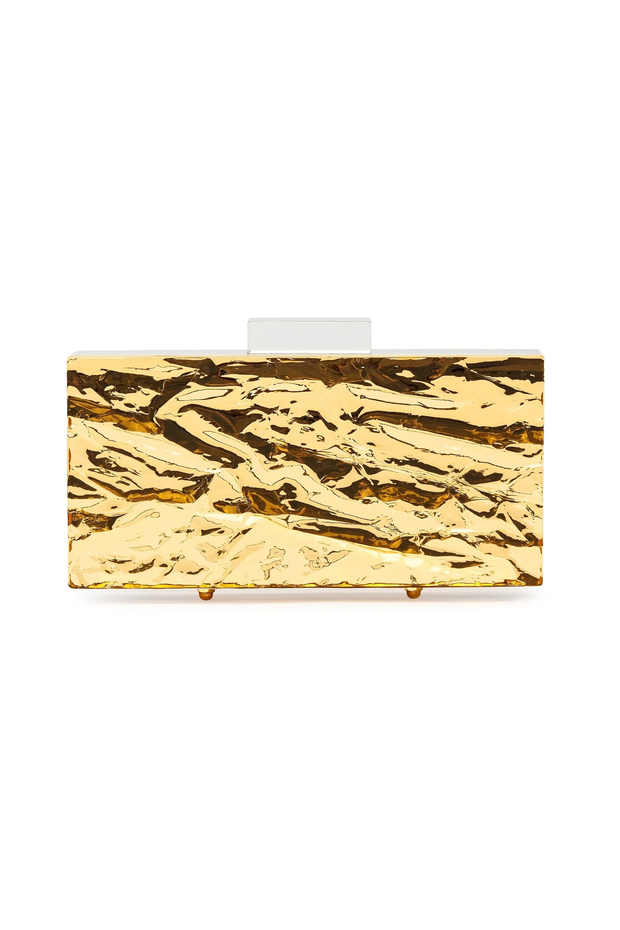 Crushed Ice Clutch In Gold Mirror