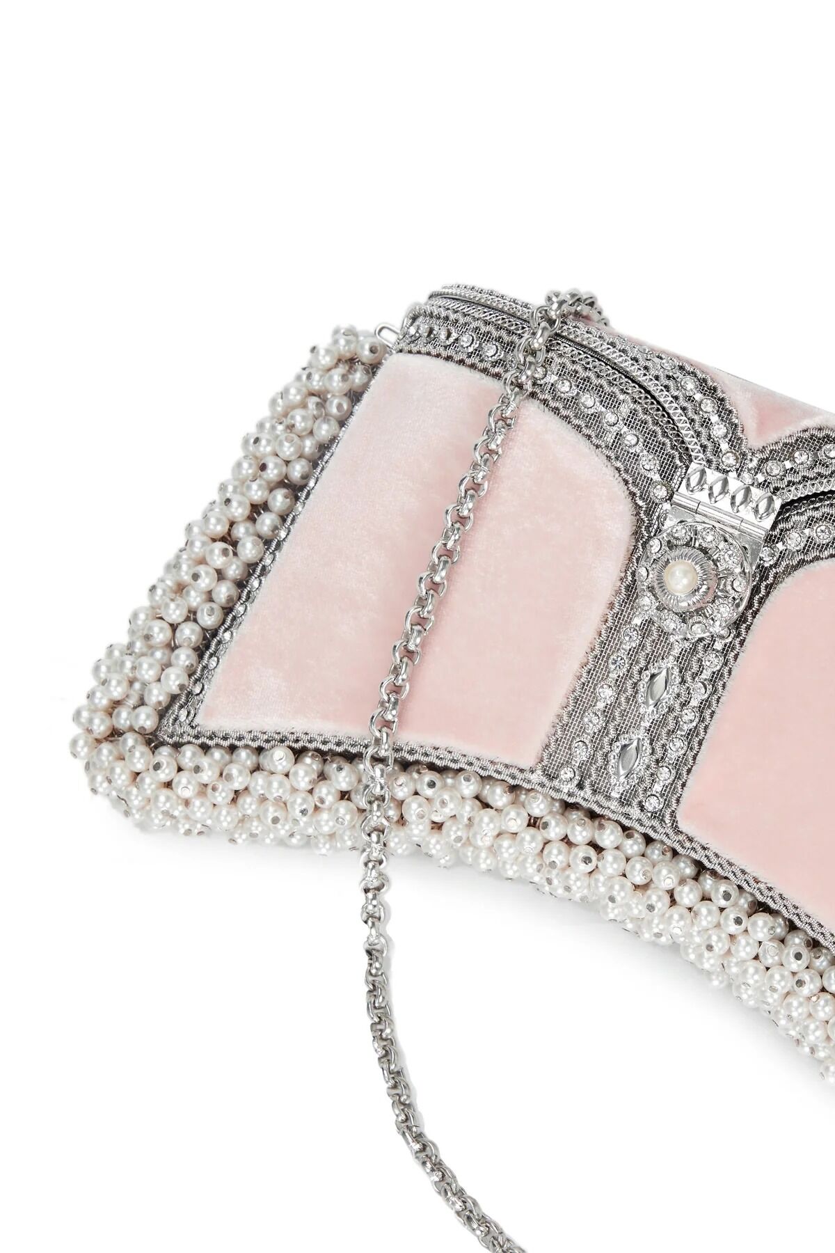 Zeenat Pearl Purse-Champagne Pink