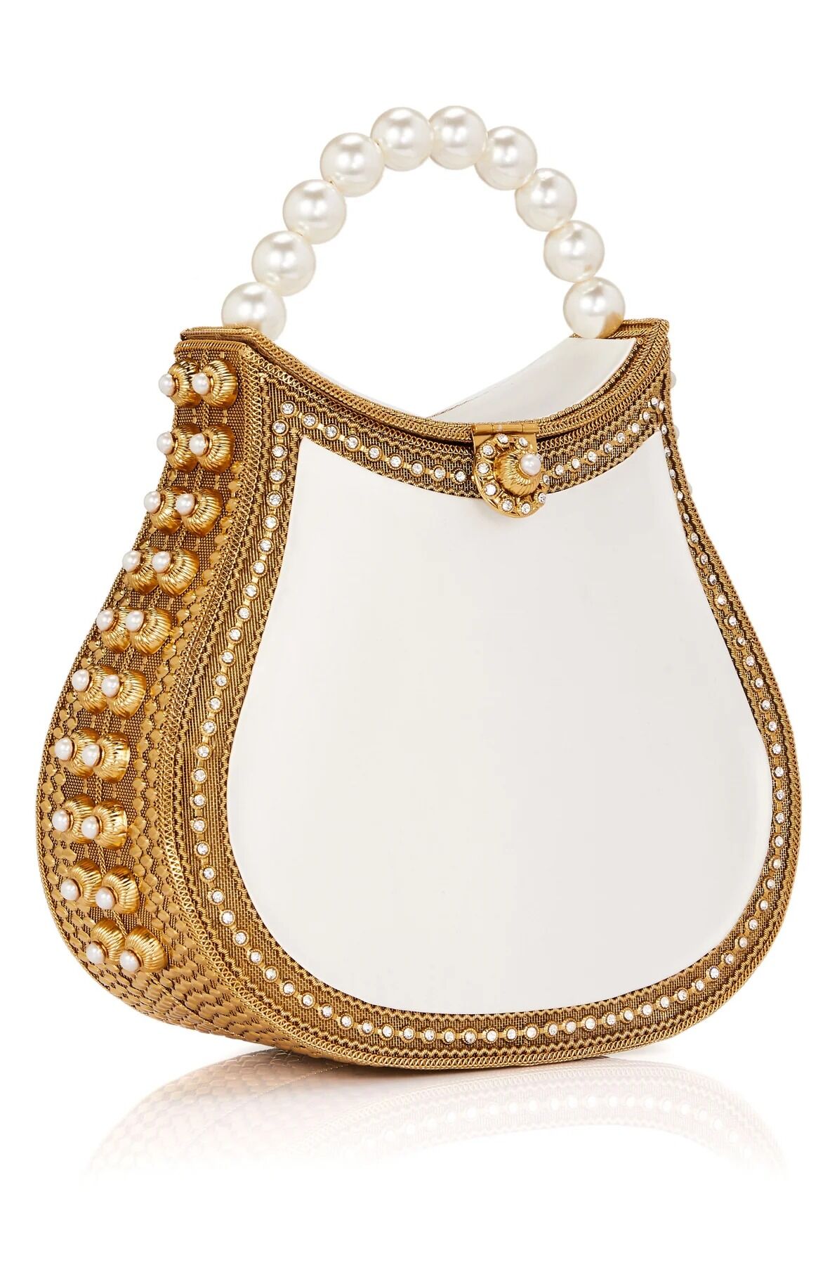 Nimmi Pearl Purse -Bridal -Classic -Gold & Off White